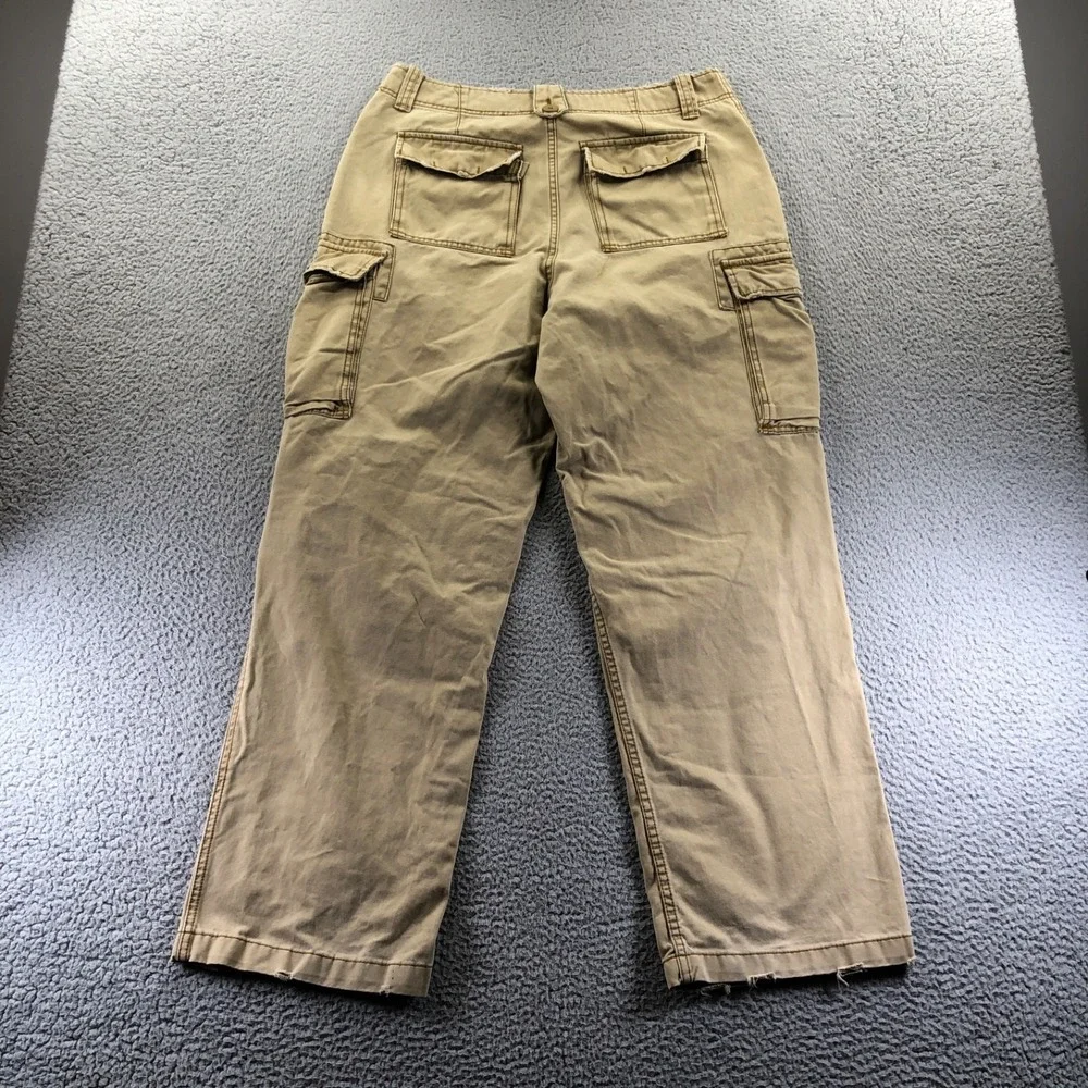 Vtg Aeropostale Pant Men 34x32 Khaki Baggy Y2K Skater Wide Leg Distressed Grunge